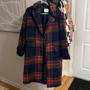 Women’s plaid oversized coat